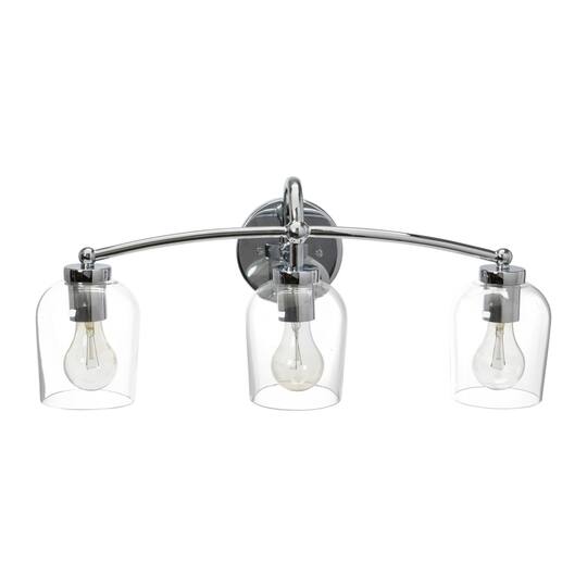Hello Honey® Robert Stevenson Lighting Adrian Metal & Clear Glass 3-Light Vanity